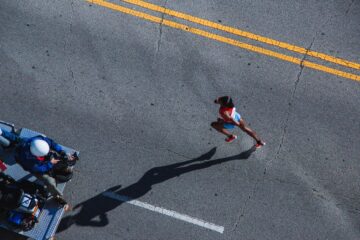 woman, action, marathon